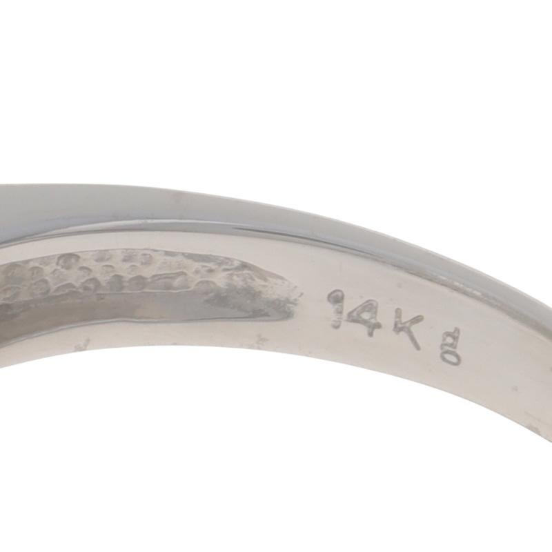 Anello in oro bianco con diamante Topazio Blu 14k Cuscino rettangolare a scacchiera 10.04ctw in vendita 2