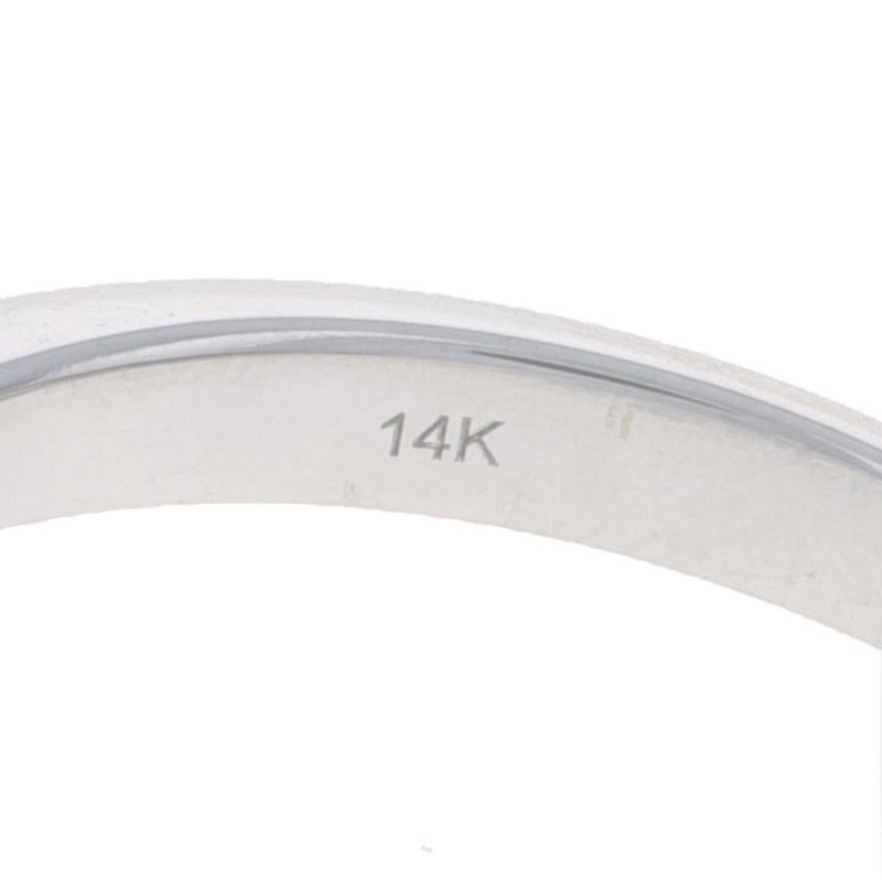 Anello a tre pietre con diamante e topazio blu in oro bianco - 14k Square 3.30ctw in vendita 2