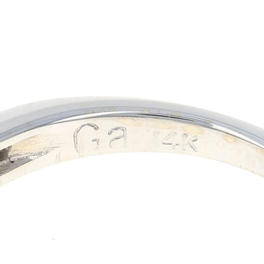 White Gold Blue Zircon and Diamond Ring, 14 Karat Round Cut 1.83 Carat 2