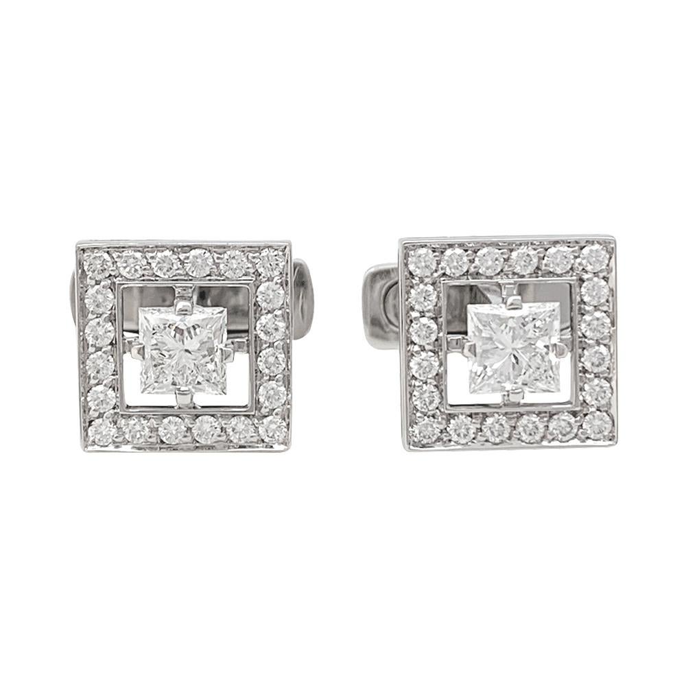 Women's or Men's White Gold Boucheron Cufflinks 