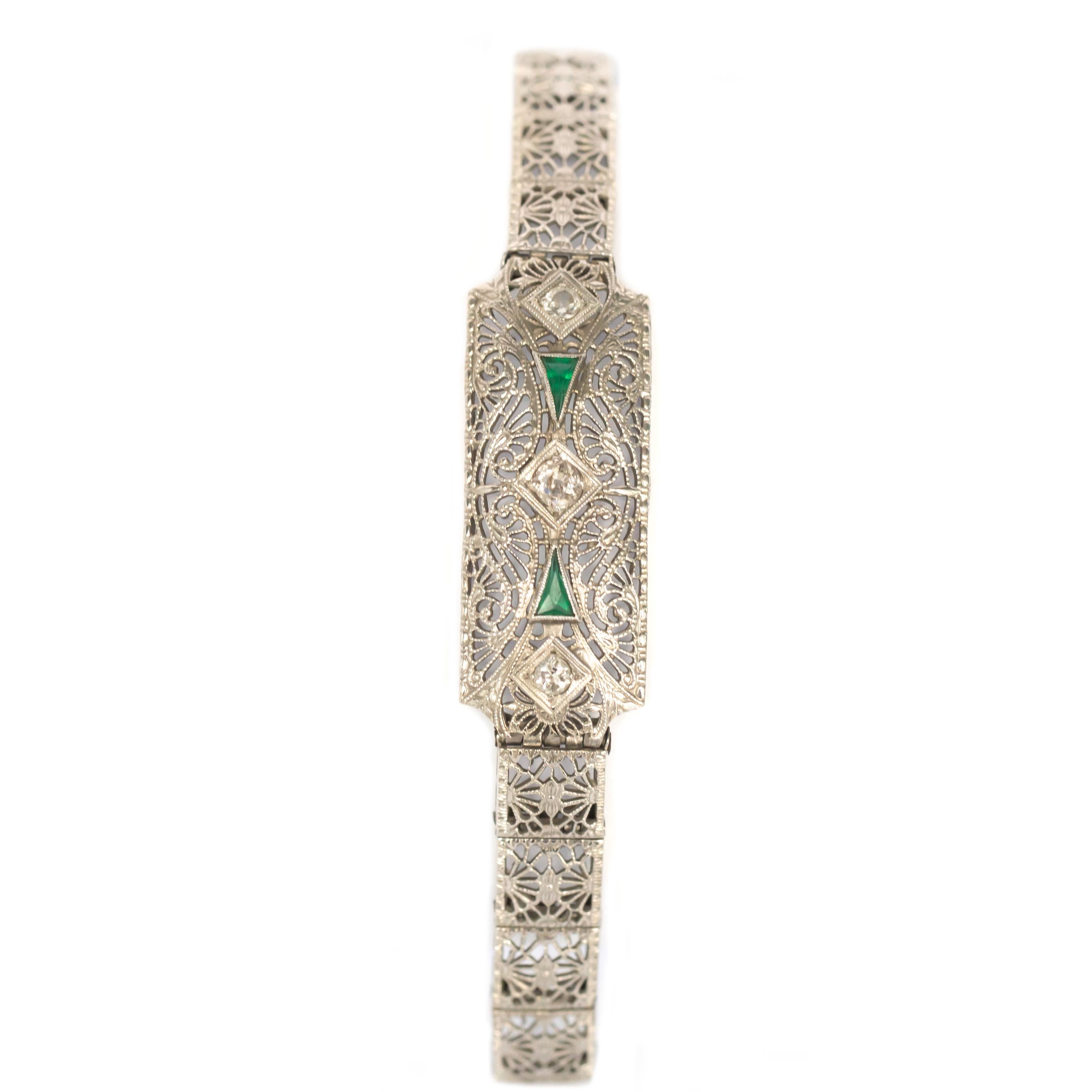 Art Deco White Gold Bracelet