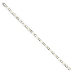 White gold bracelet invisible set diamonds carrée cut vintage