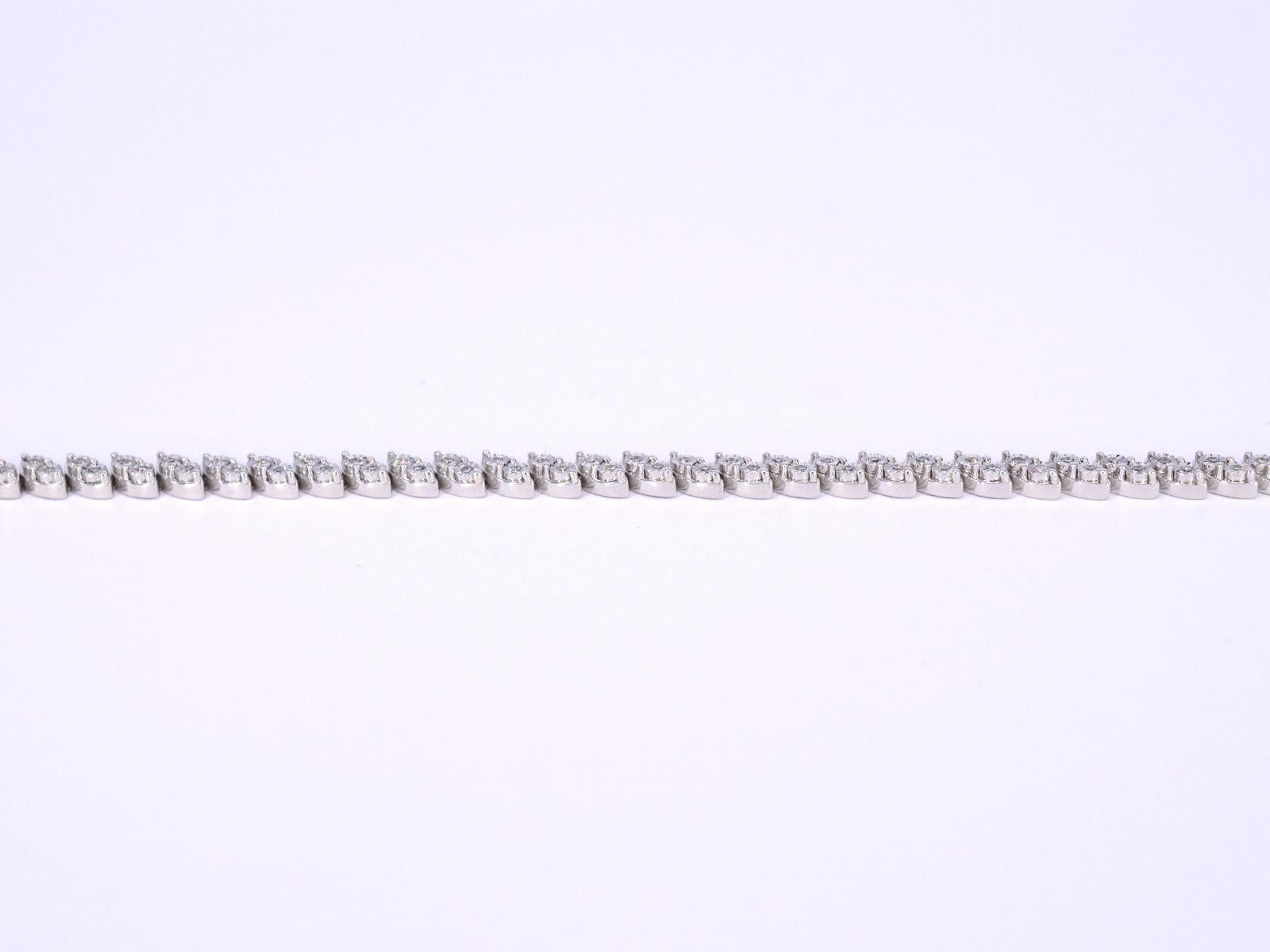Contemporary White Gold Bracelet Set in Marquise Shape Chains Set with Diamonds For Sale