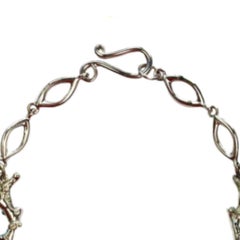 Bracciale in oro bianco con topazio blu e diamanti