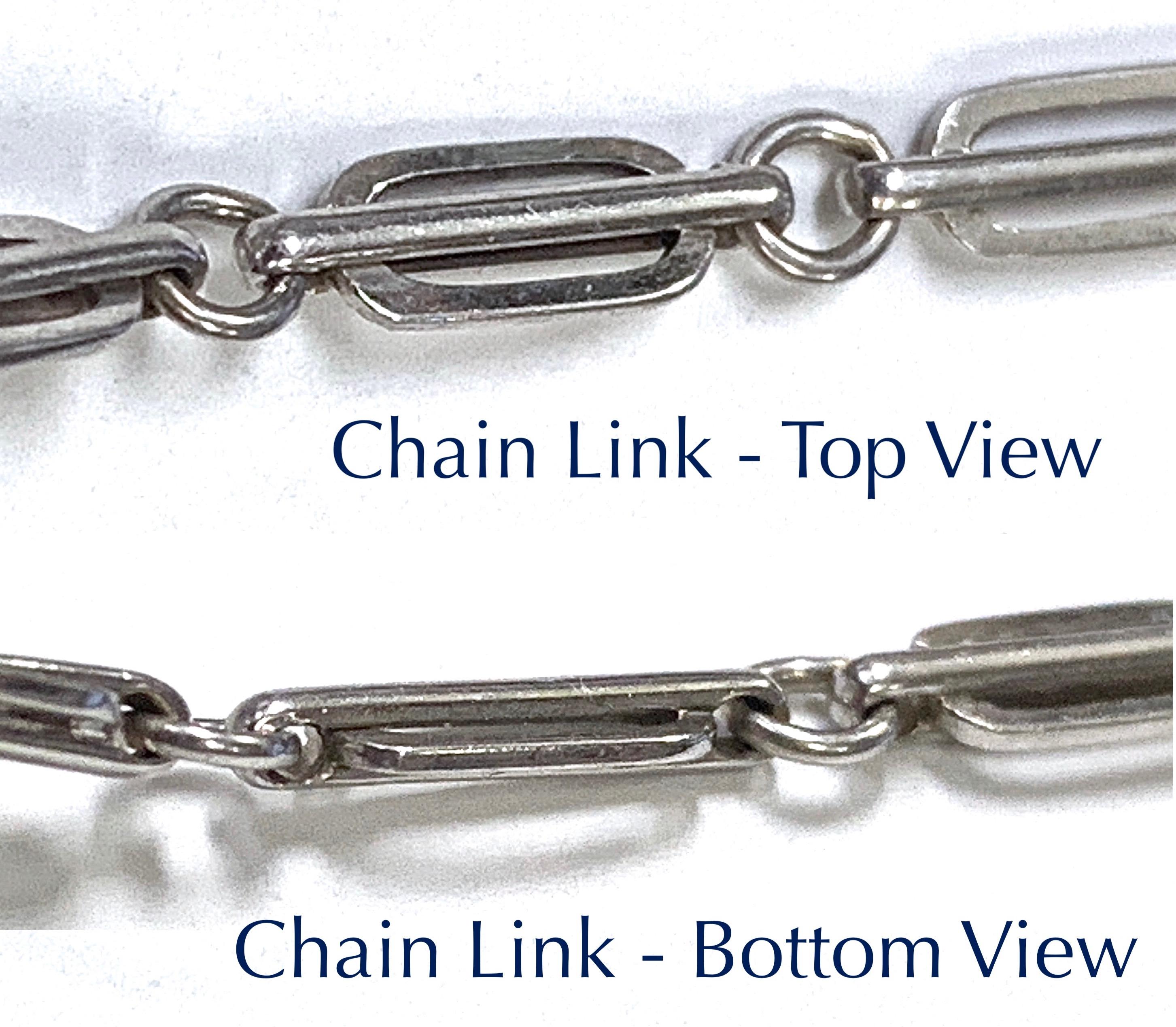 Brilliant Cut White Gold Bracelet with Deco-Era Watch Chain Links and Diamond Ball Clasp