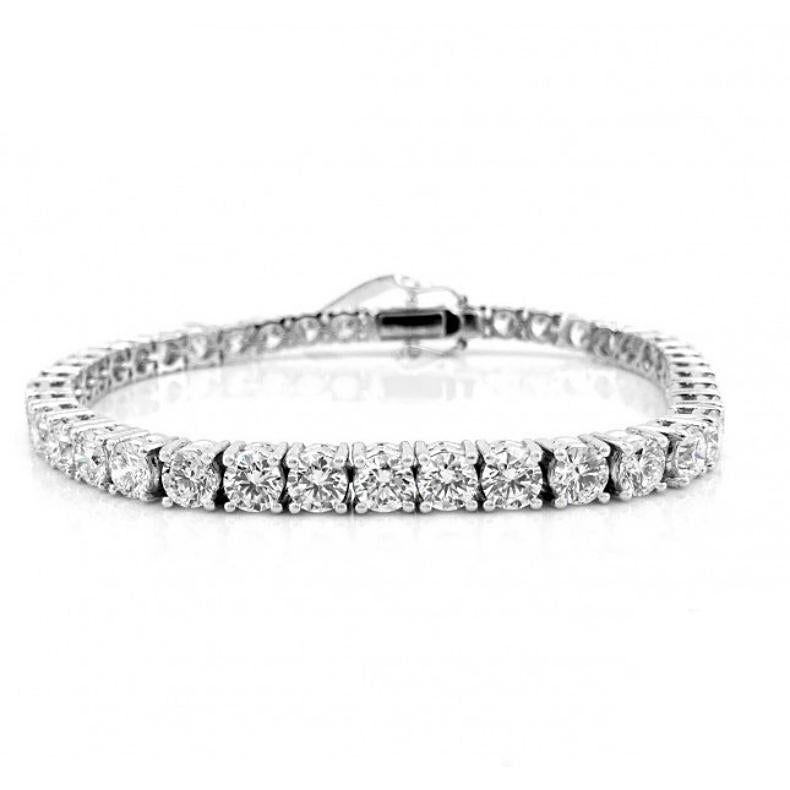 Modern White Gold Brilliant Cut Tennis Bracelet, Ref 10.39 Carat For Sale