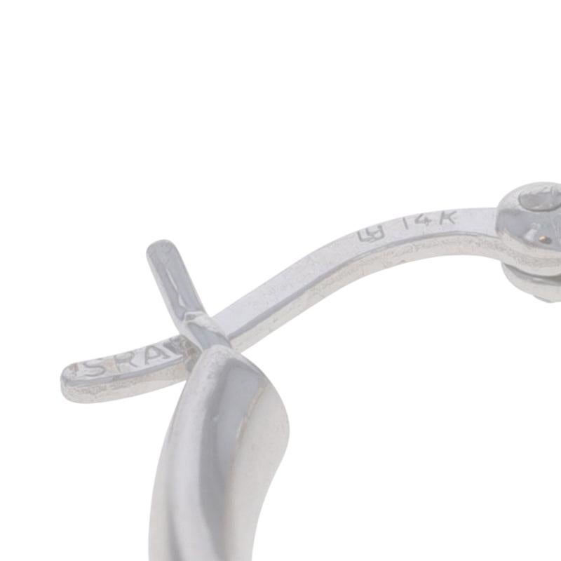 Orecchini a cerchio A Link con fibbia in oro bianco, 14k, forati in vendita 1