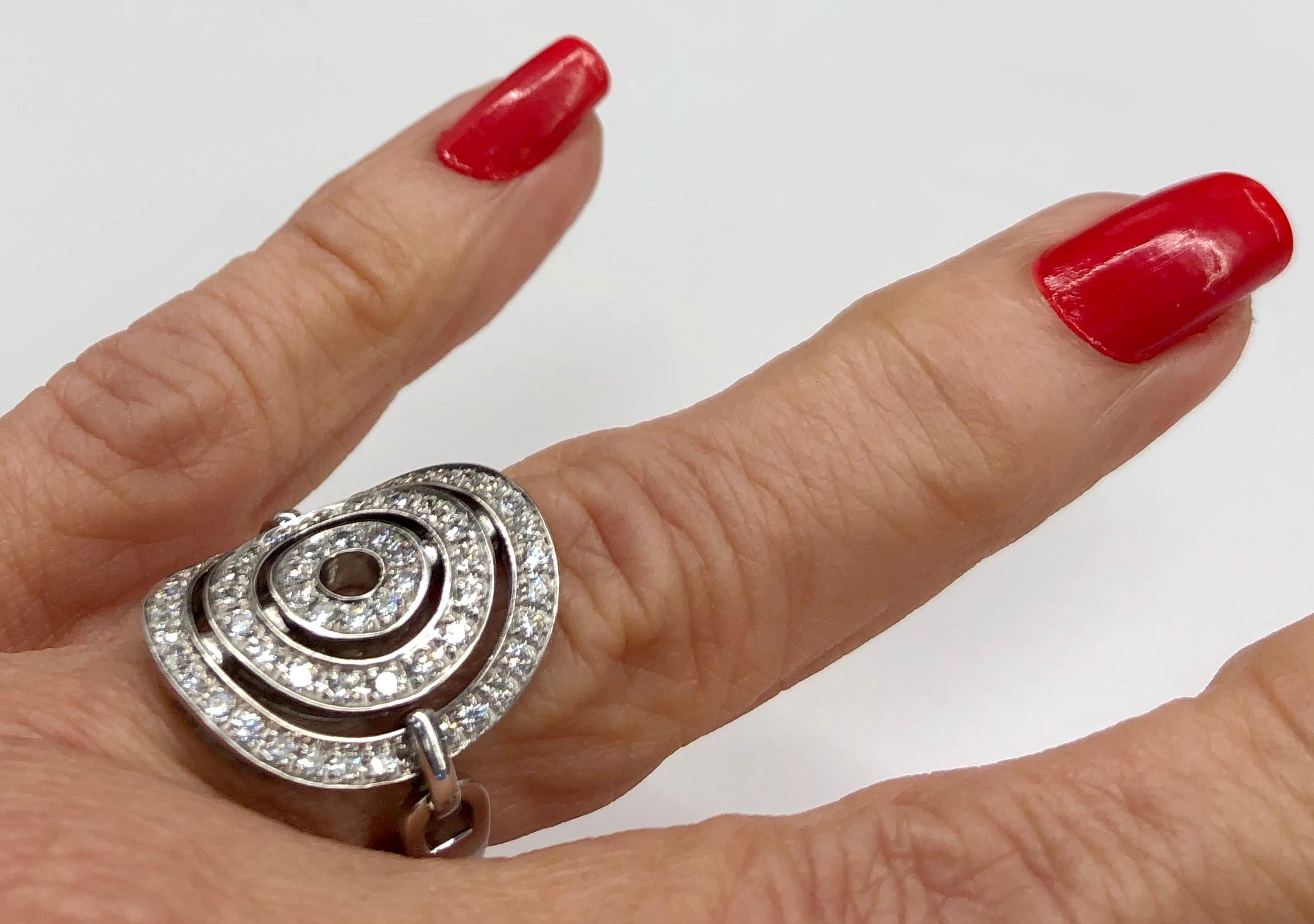 Round Cut Bulgari Astrale Cerchi Ring in 18K White Gold with Diamonds