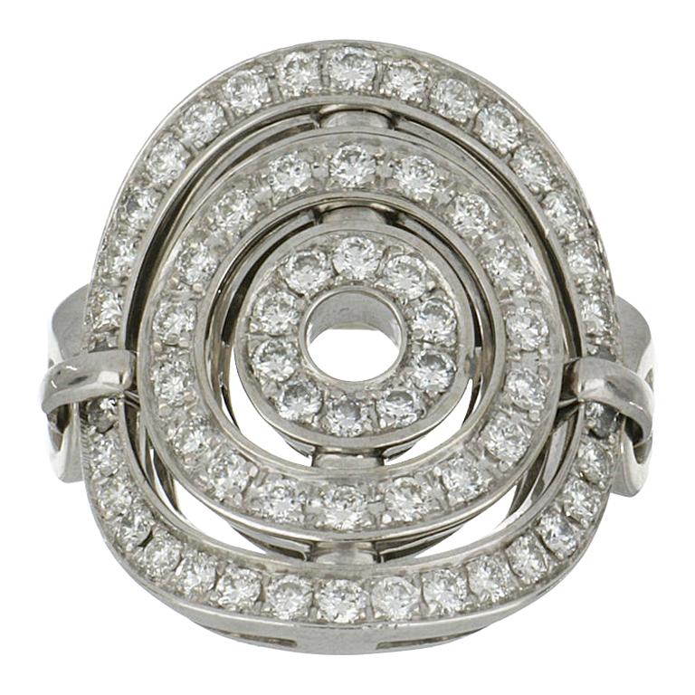 Bulgari Astrale Cerchi Ring in 18K White Gold with Diamonds