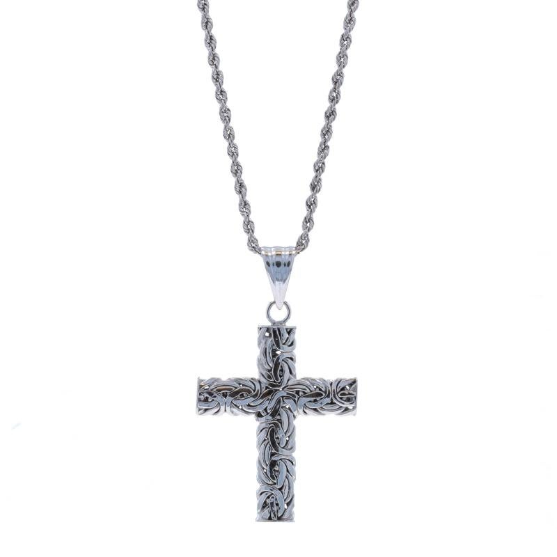 Metall Inhalt: 14k Weißgold

Stil der Kette: Seil
Halskette Stil: Kette
Verschluss-Typ: Karabinerhakenverschluss
Thema: Byzantinisches Kettenkreuz, Glaube

Messungen

Artikel 1: Anhänger
Höhe (vom stationären Bügel): 1 11/32