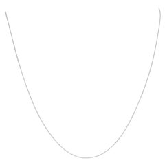 White Gold Cable Chain Necklace, 14 Karat Lobster Claw Clasp Adjustable Length