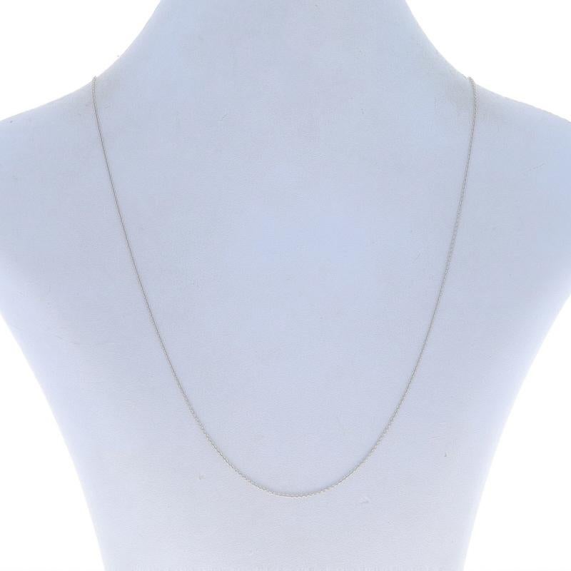 White Gold Cable Chain Necklace 14k Adjustable Length In New Condition For Sale In Greensboro, NC