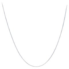White Gold Cable Chain Necklace 14k Adjustable Length
