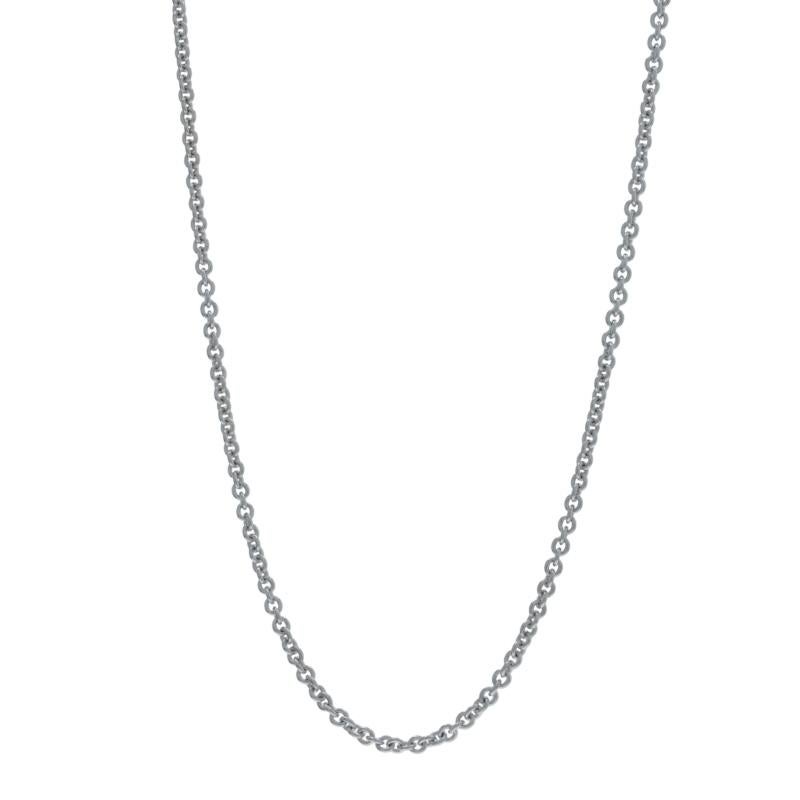 Contenuto del metallo: Oro bianco 14k

Stile della catena: Cavo
Stile della collana: Catena
Tipo di chiusura: Chiusura con anello a molla

Misure

Lunghezza: 16