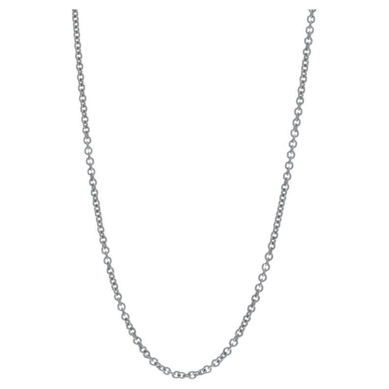 White Gold Cable Chain Necklace 16" 14k