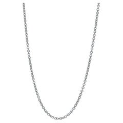 White Gold Cable Chain Necklace 16" 14k