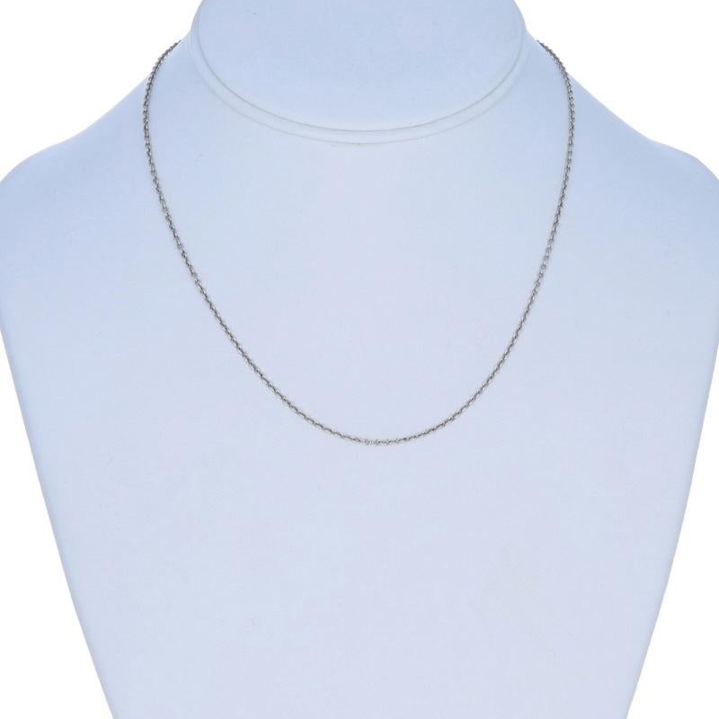 White Gold Cable Chain Necklace 16