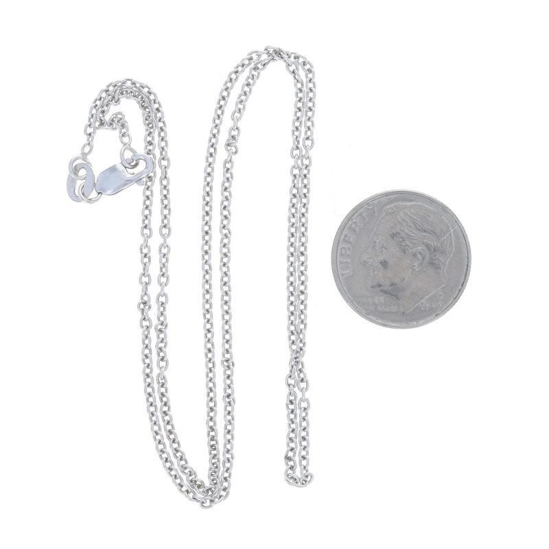Women's White Gold Cable Chain Necklace 16