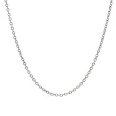 White Gold Cable Chain Necklace 16" - 18k Italy
