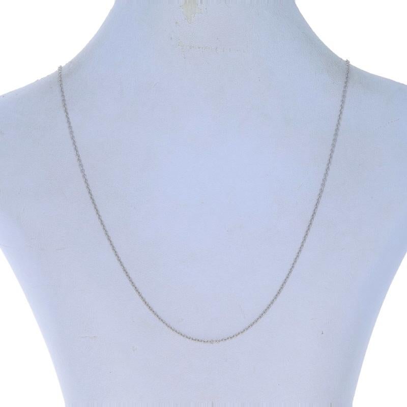 White Gold Cable Chain Necklace 17 3/4