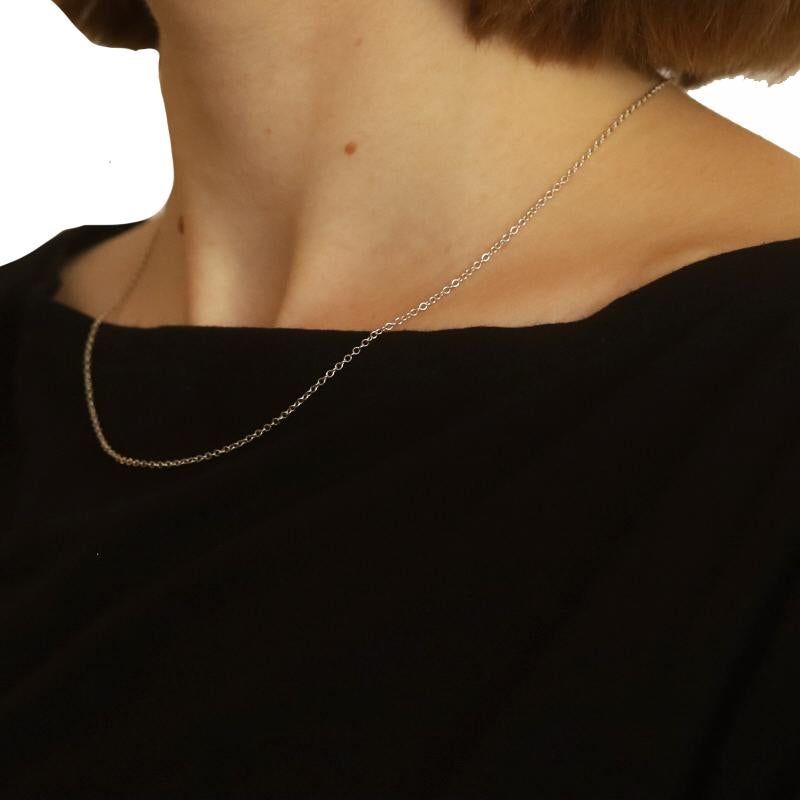 White Gold Cable Chain Necklace 17 3/4