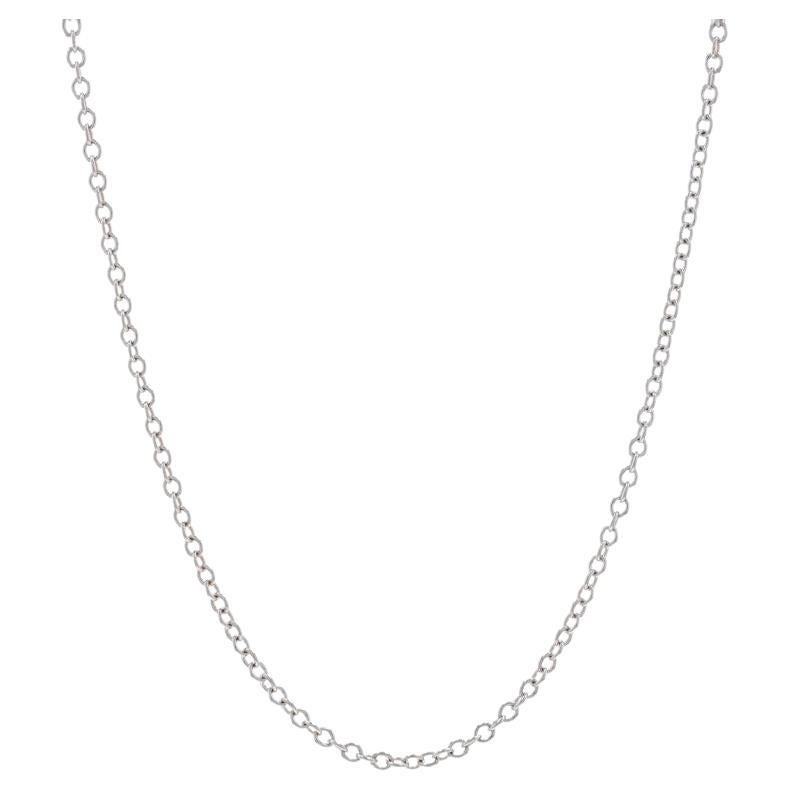 White Gold Cable Chain Necklace 17 3/4" - 14k For Sale