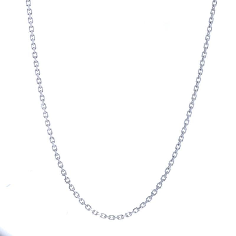 Contenu métallique : Or blanc 10k

Style de chaîne : Câble
Style du collier : Chaîne
Type de fermeture : Fermoir à griffe de homard

Mesures

Longueur : 18