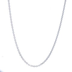 White Gold Cable Chain Necklace 18" 10k