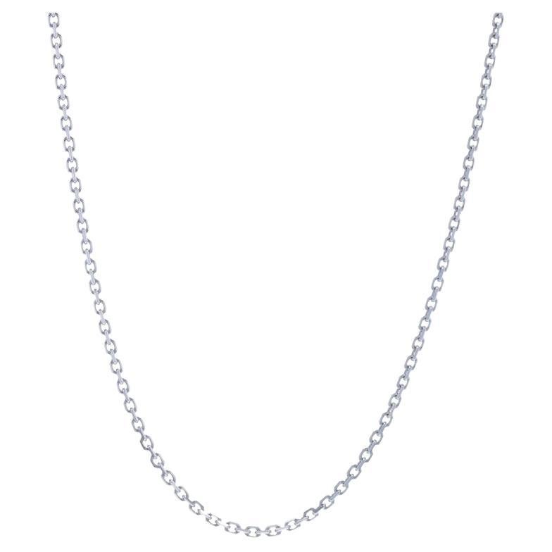 Collana a catena con cavo in oro bianco da 18" 10k