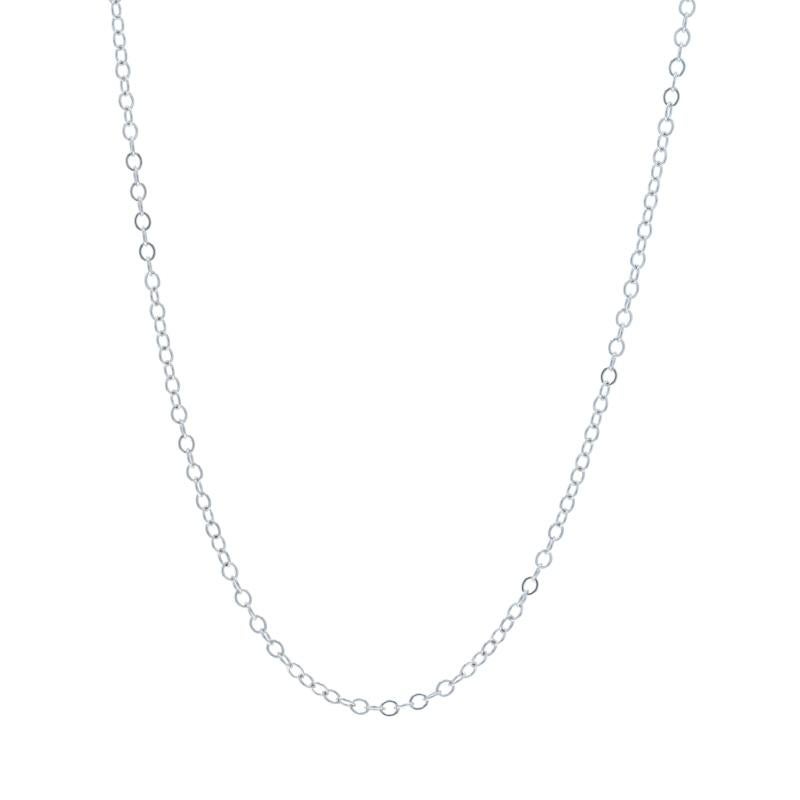 Collar Cadena Cable Oro Blanco 18" 14k