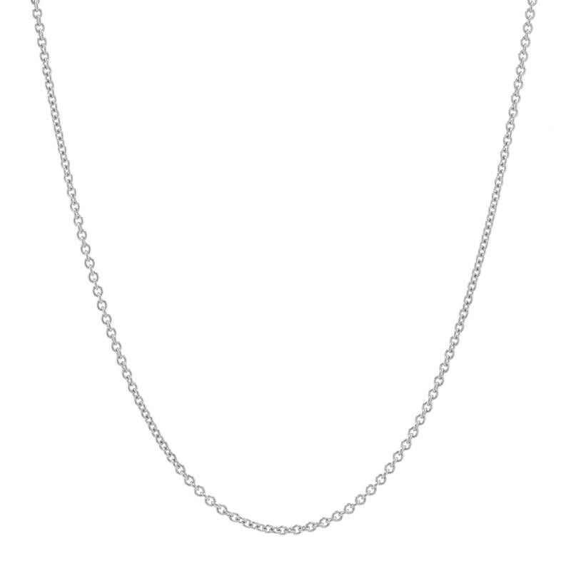 White Gold Cable Chain Necklace 18