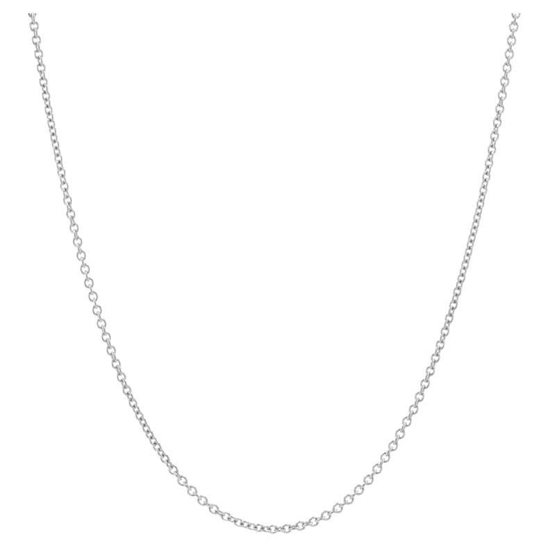 White Gold Cable Chain Necklace 18" - 14k Lobster Claw Clasp For Sale