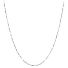 White Gold Cable Chain Necklace 18" - 14k Lobster Claw Clasp