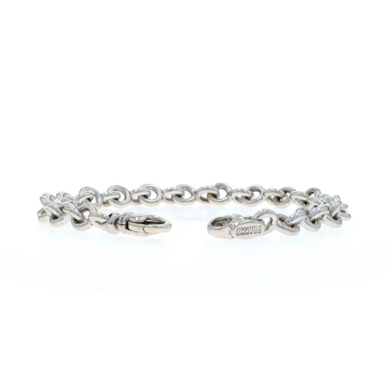 De las mujeres White Gold Cable-Inspired Link Chain Bracelet 7