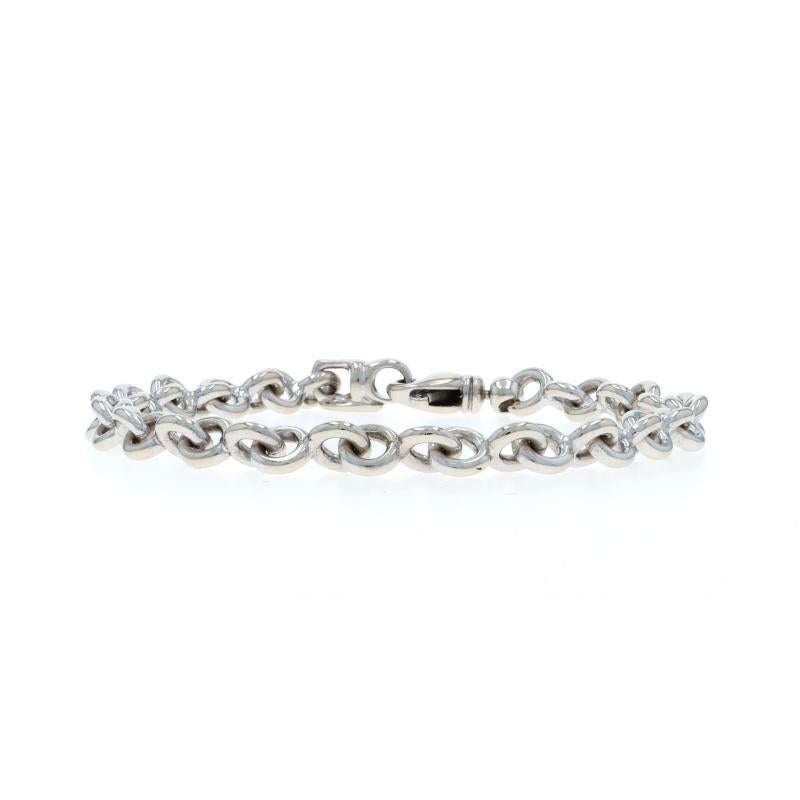 White Gold Cable-Inspired Link Chain Bracelet 7" - 14k