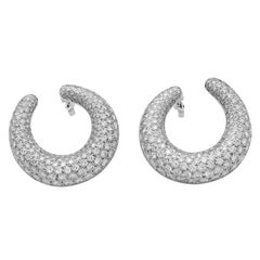 Cartier Hoop Earrings Set with a Brilliant-Cut Diamonds Pavé