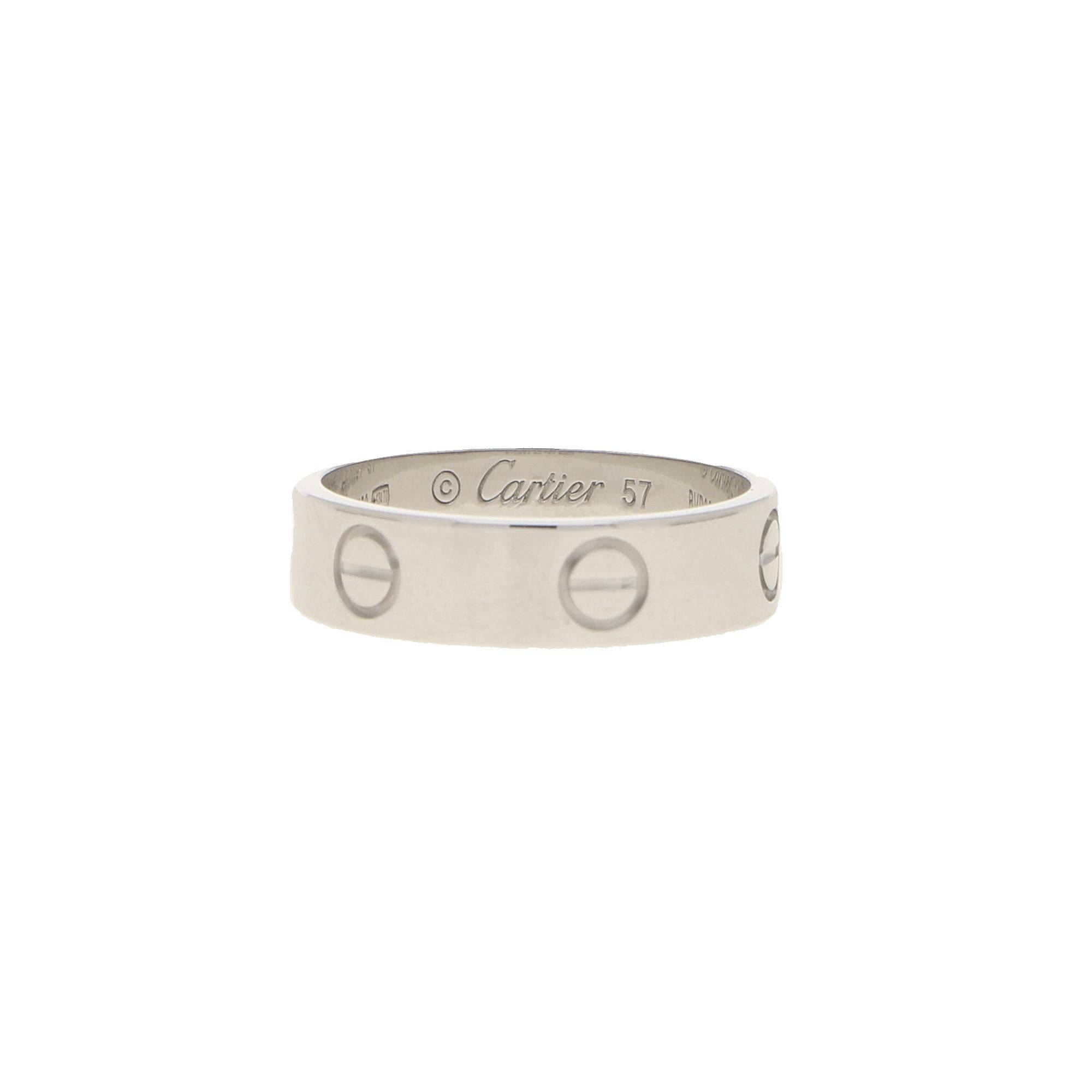 Women's or Men's White Gold Cartier Love Ring