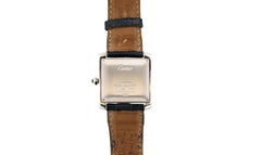 White Gold Cartier Tank Francaise Automatic Wristwatch With Date