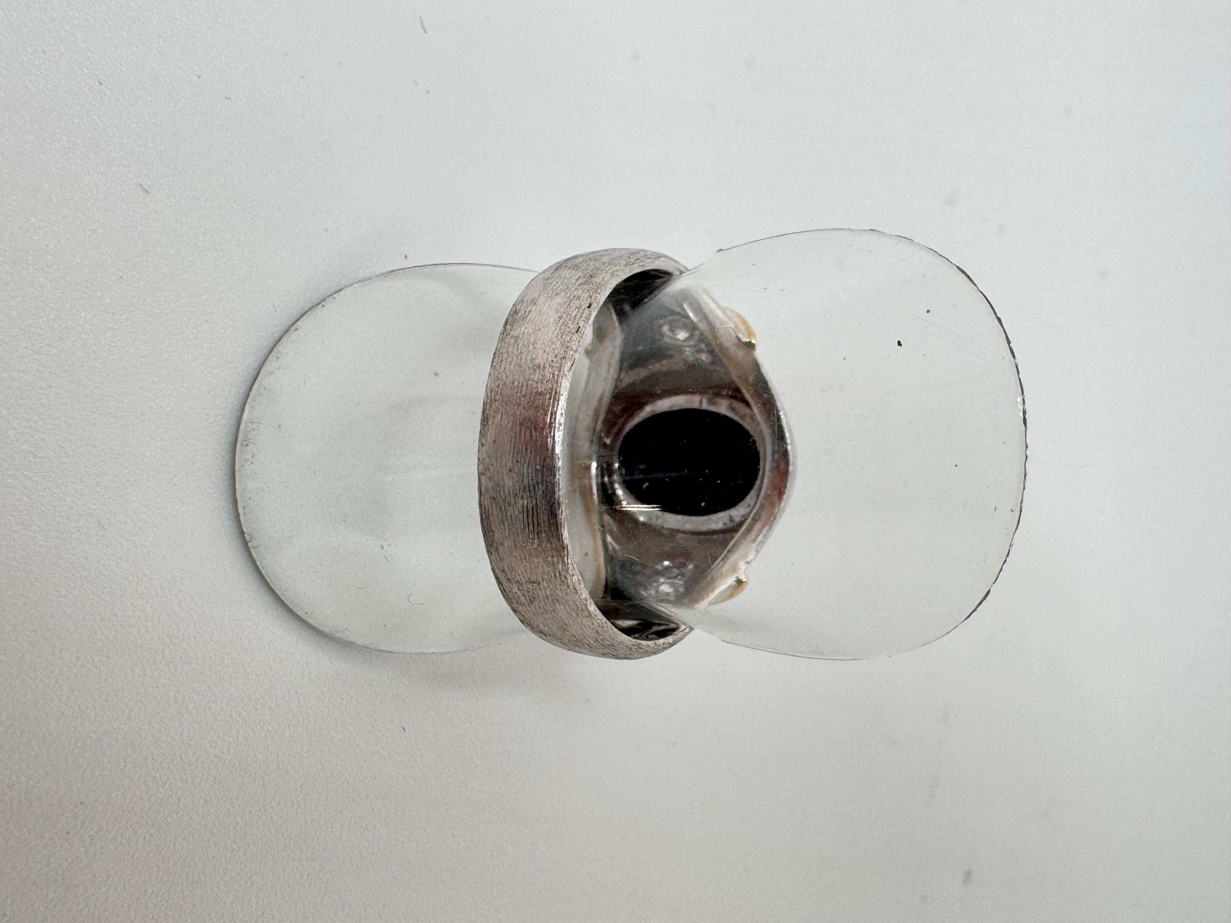 Anello cocktail con tormalina e diamante in oro bianco in vendita 1