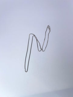 White gold chain 14KT white gold 1.4mm 16 inches chain plain solid gold chain