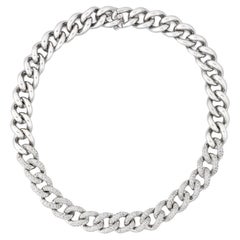 Weißgoldkette mit Pavé-Diamanten, 3,95 Karat