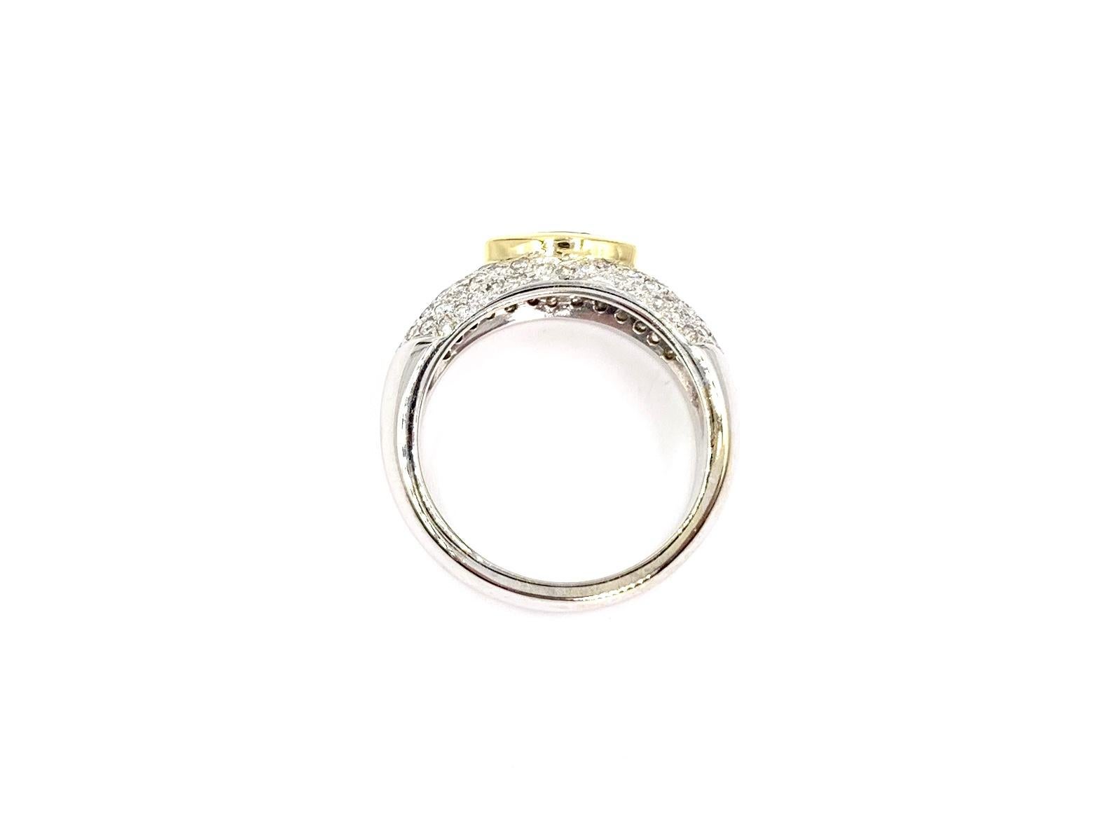 Women's White Gold Champagne Marquise and Pavé Diamond Ring For Sale
