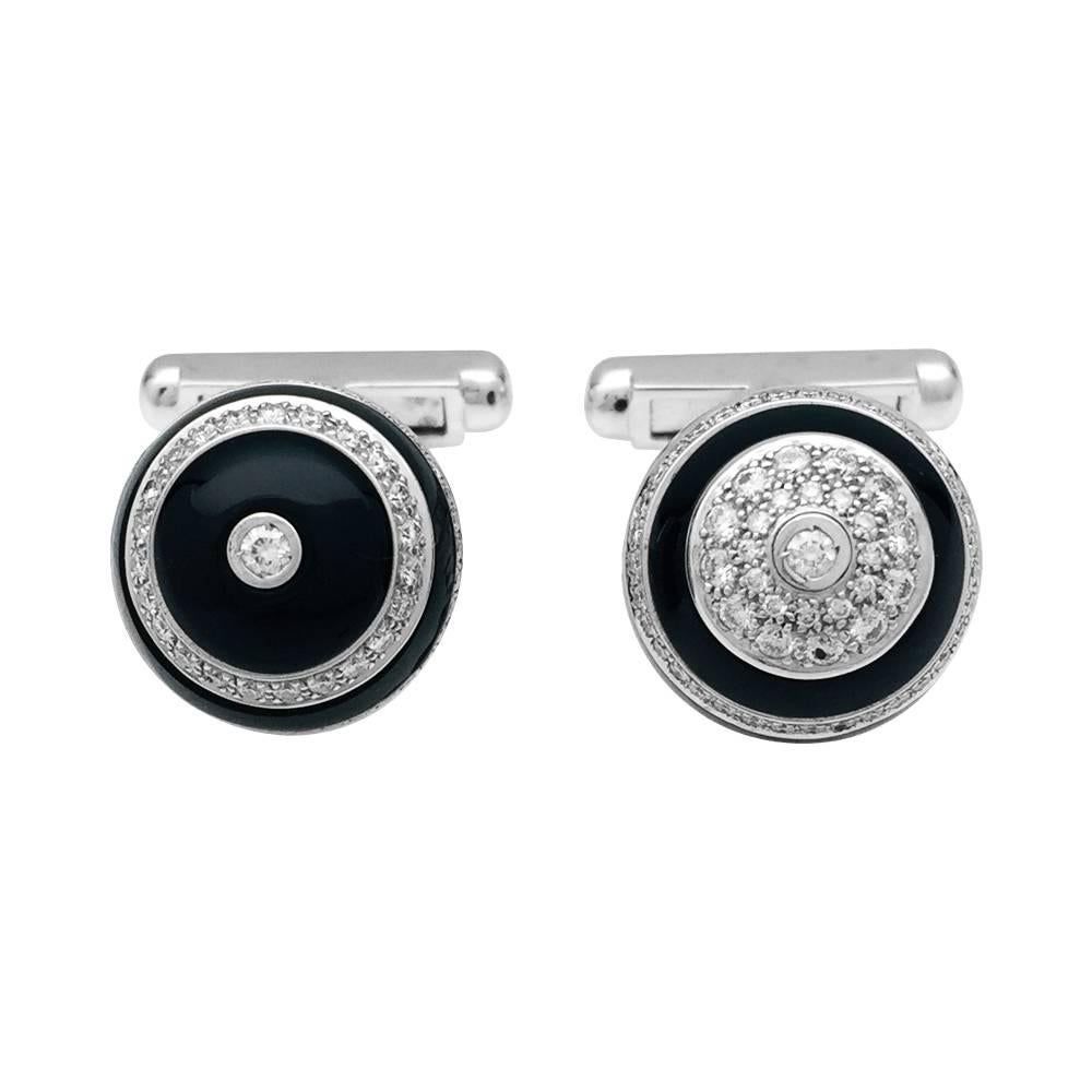Chanel Cufflinks, 1932 Collection, Onyx and Diamonds