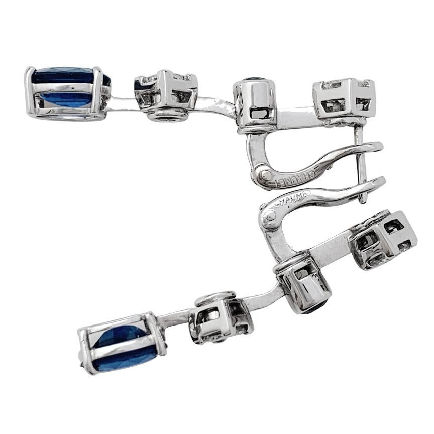 Contemporary White Gold Chaumet Sapphires and Diamonds Earrings, 