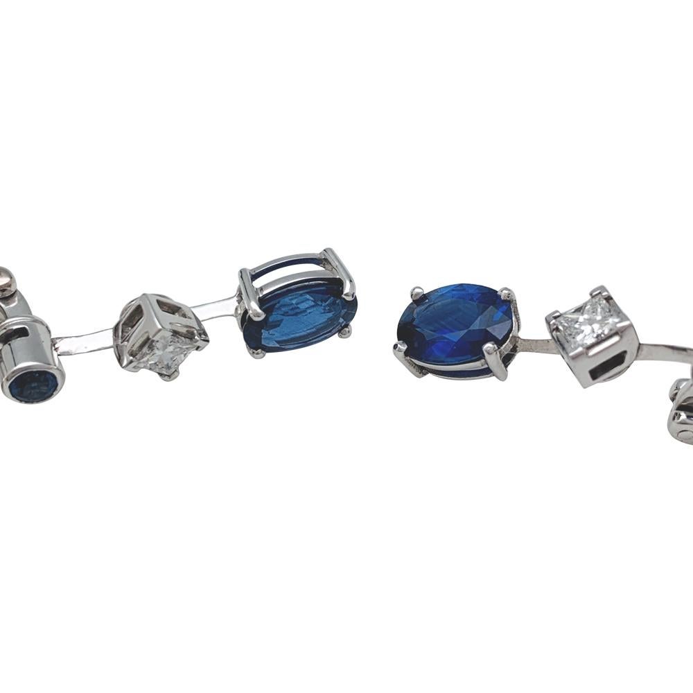 Women's White Gold Chaumet Sapphires and Diamonds Earrings, 