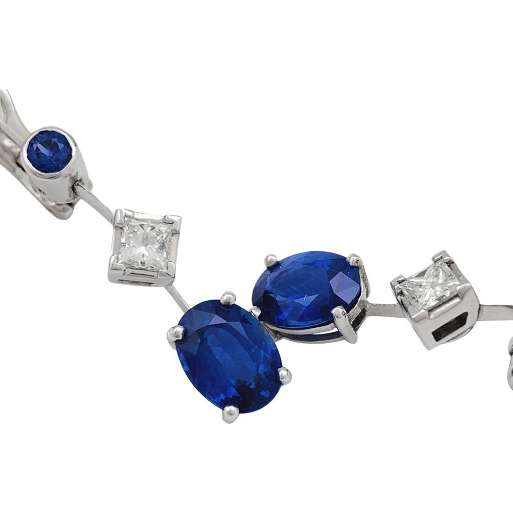 White Gold Chaumet Sapphires and Diamonds Earrings, 