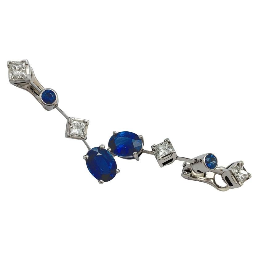 White Gold Chaumet Sapphires and Diamonds Earrings, 