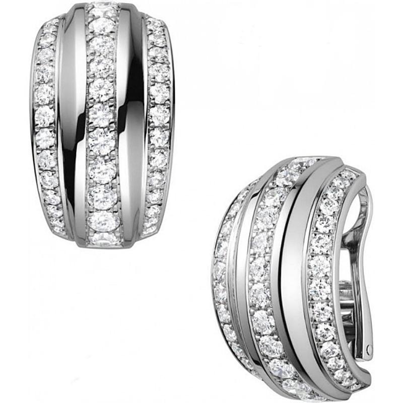 White Gold Chopard La Strada Diamond Earrings In New Condition For Sale In Knightsbridge, GB