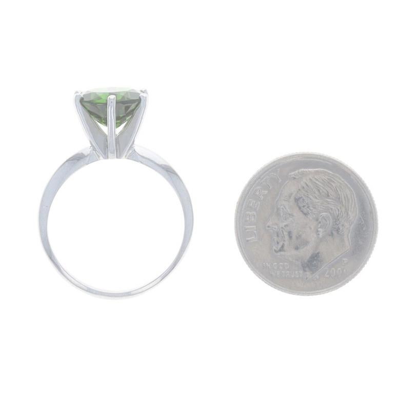 White Gold Chrome Diopside Cocktail Solitaire Ring - 18k Round 2.53ct Engagement 1