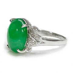 White Gold Chrysoprase Diamond Ring